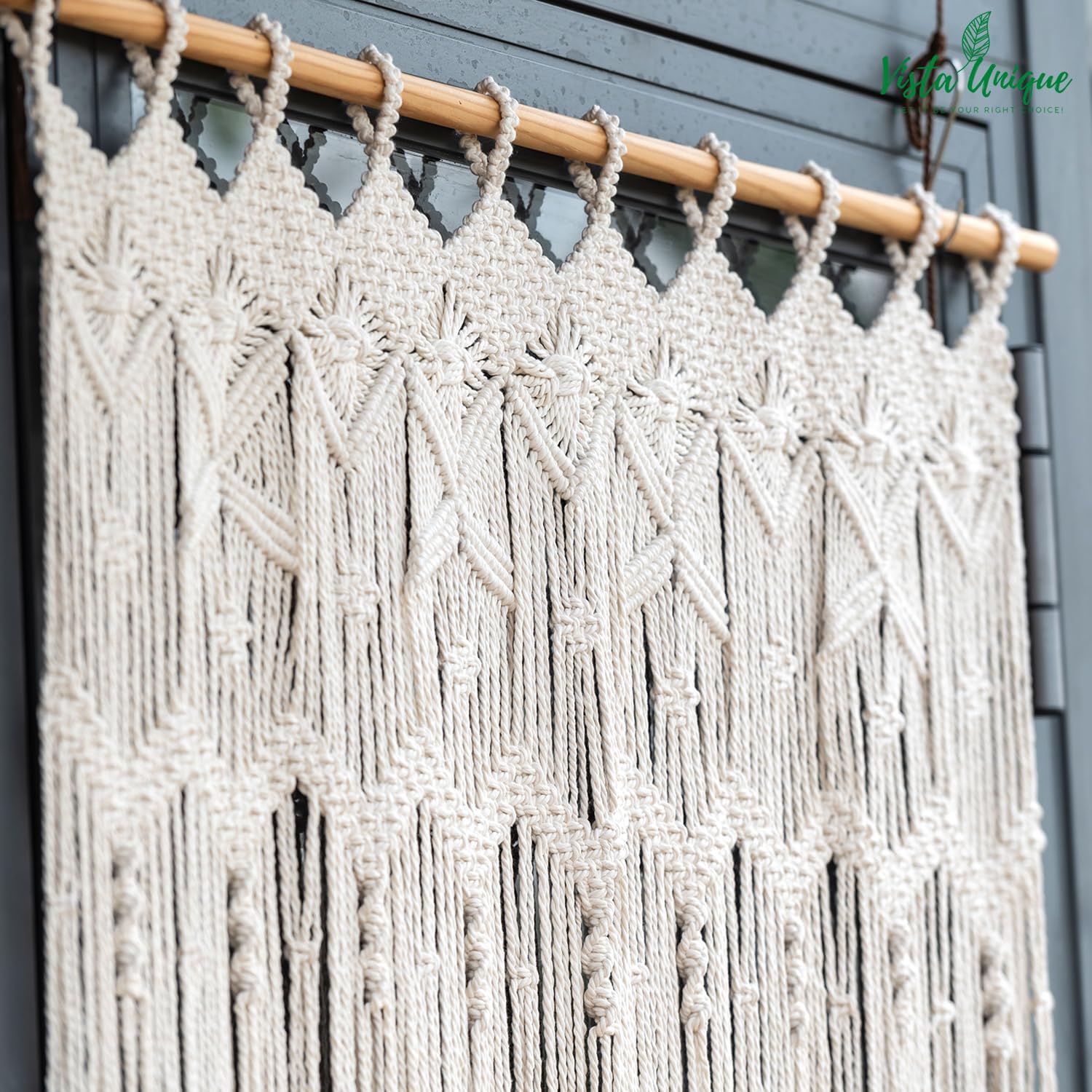 Boho Macrame Curtain Panel 37 W x 77 L