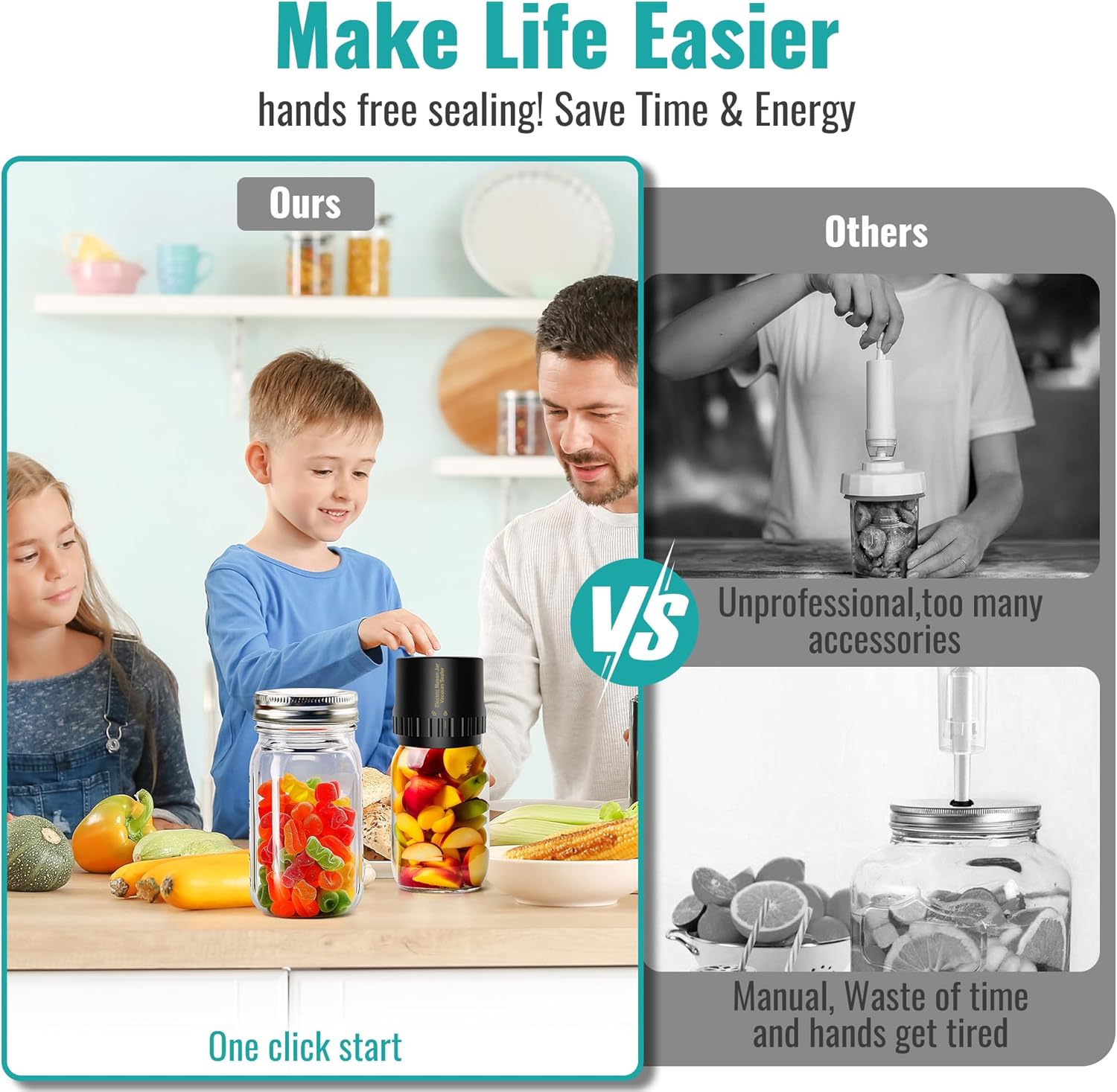 Kailfee M13 Electric Vacuum Sealer for Mason Jars