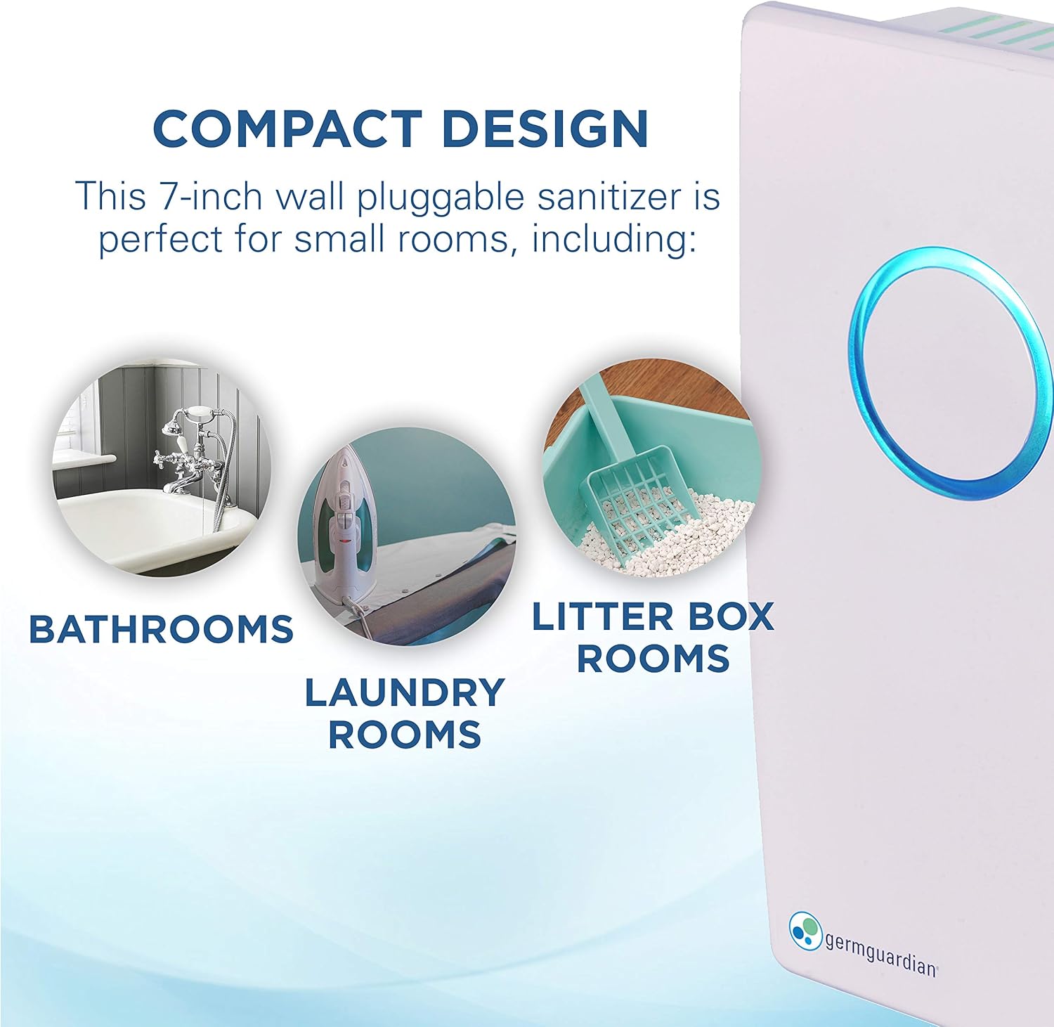 GermGuardian GG1100W 7 Inch Wall Air Purifier White