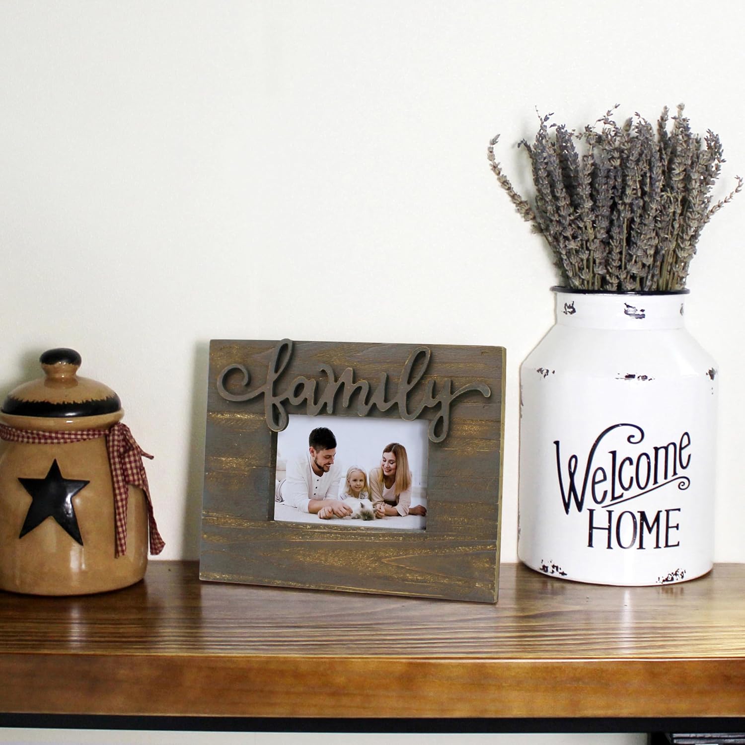 6x4 Wood Picture Frame with HD Glass Wall Mount Display