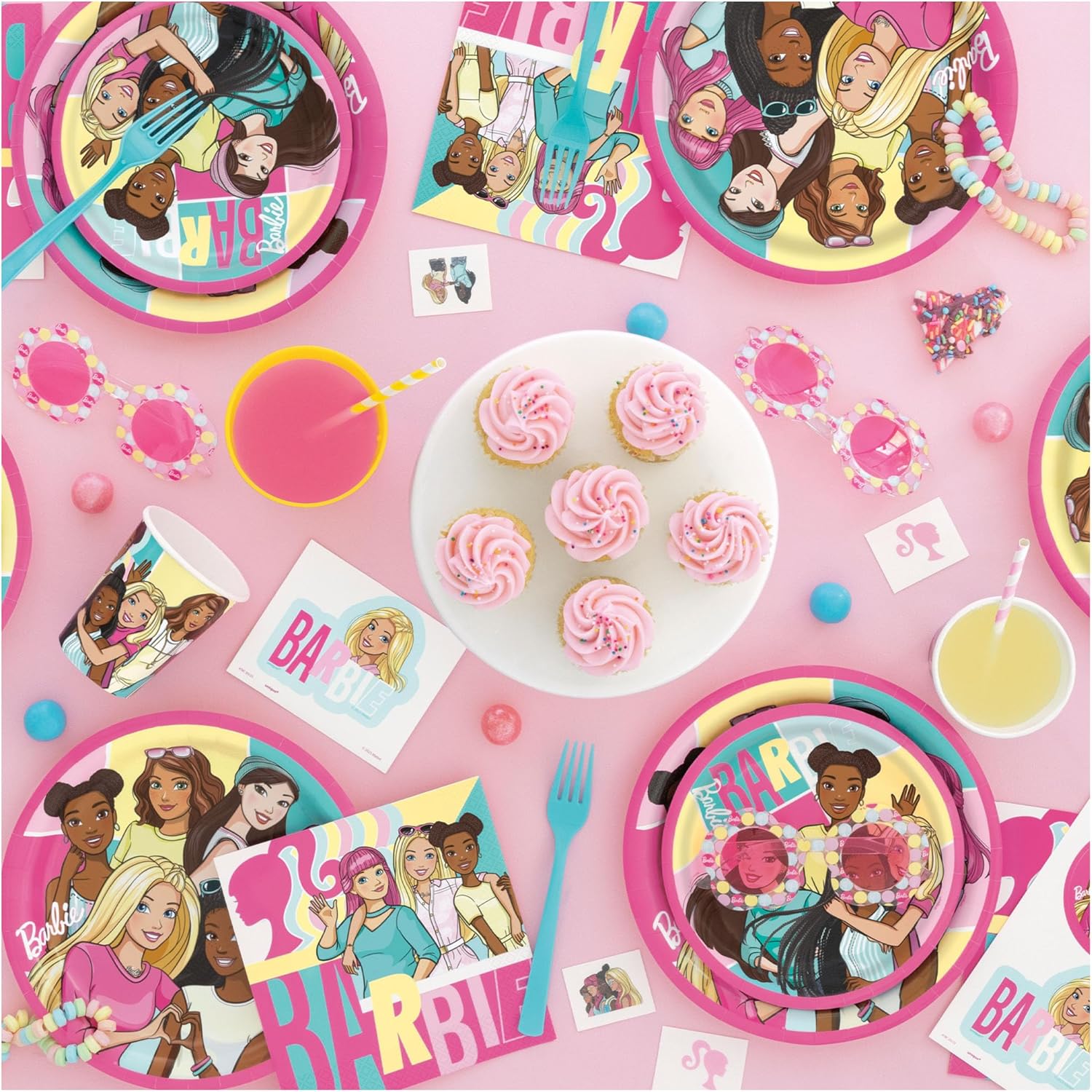 Barbie and Friends Birthday Party Pack 16 Plates Napkins Cups