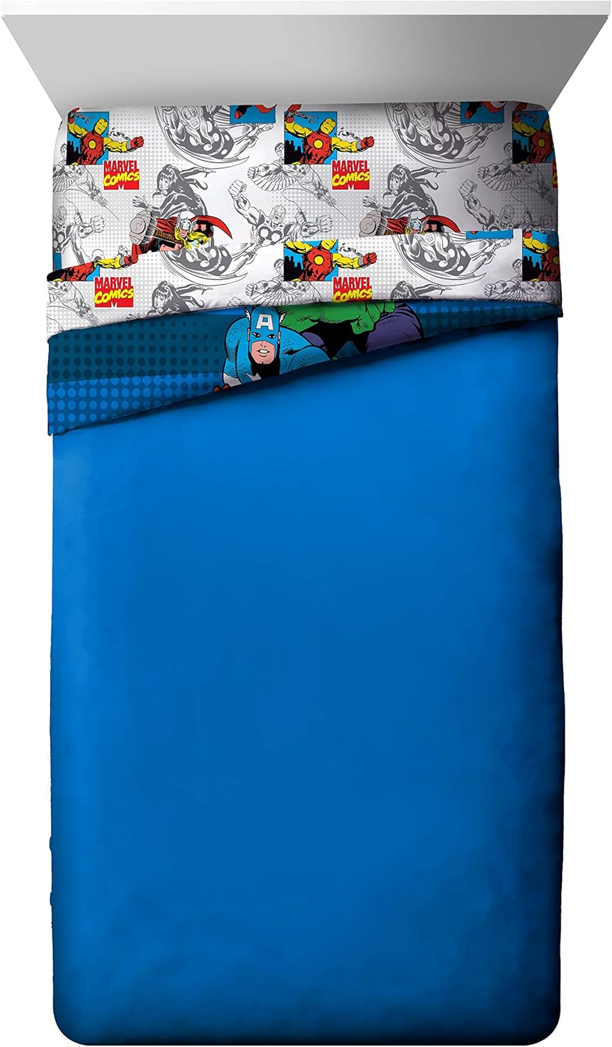 Marvel Avengers Comforter Twin Full Super Soft Kids Reversible Bedding