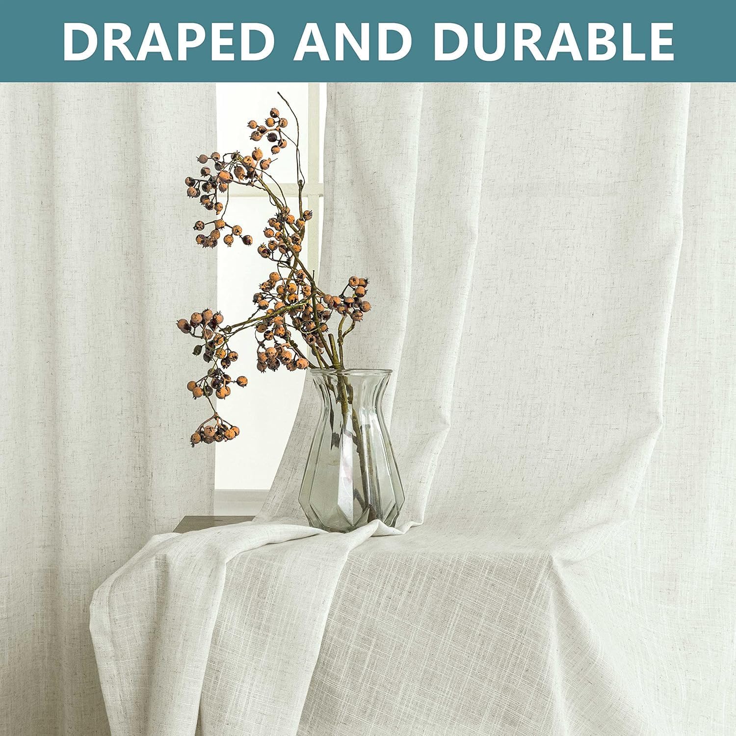 KOUFALL Cream Door Curtain Panels 78 Inch Long