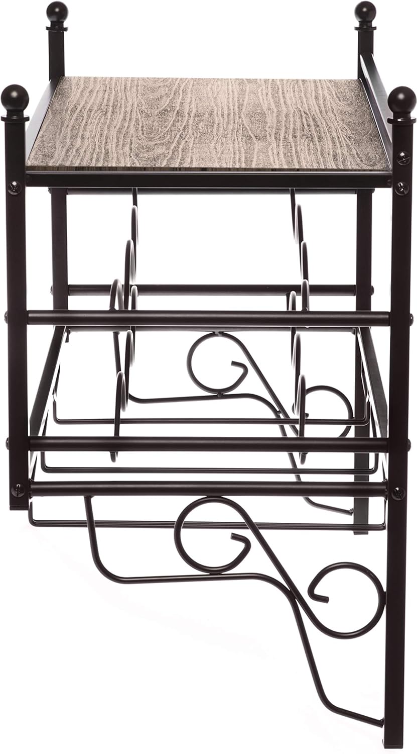 Home Zone Living Wine Rack - Freestanding Countertop Storage for 6 Bottles