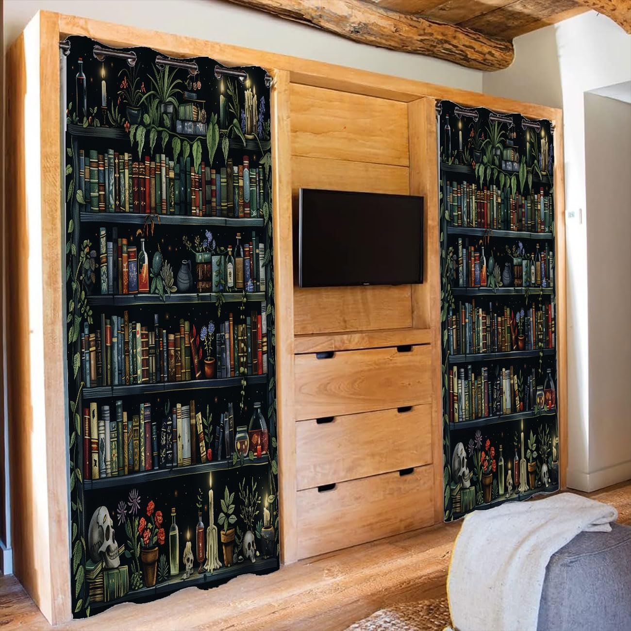 Chaohuan Bookshelf Doorway Curtain 34x80 Inches Panel