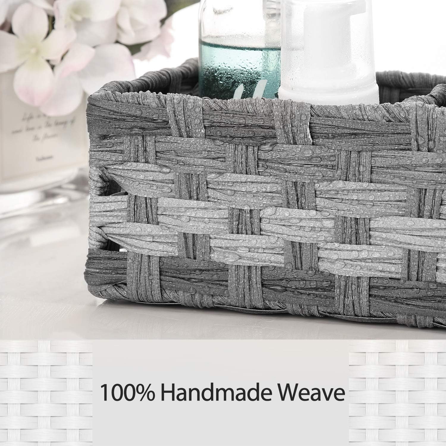 Larger Compartments Toilet Paper Basket with Divider - Rustic Farmhouse Decor