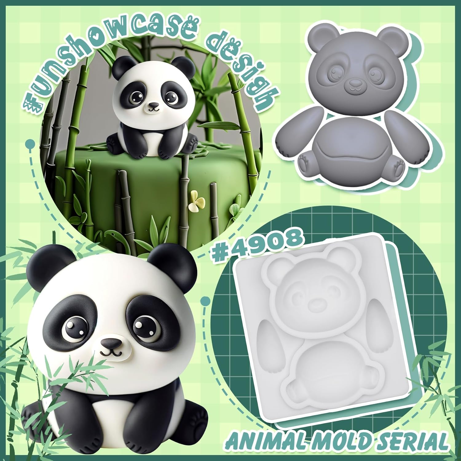 FUNSHOWCASE Panda Bear Fondant Mold 27 Inches Tall