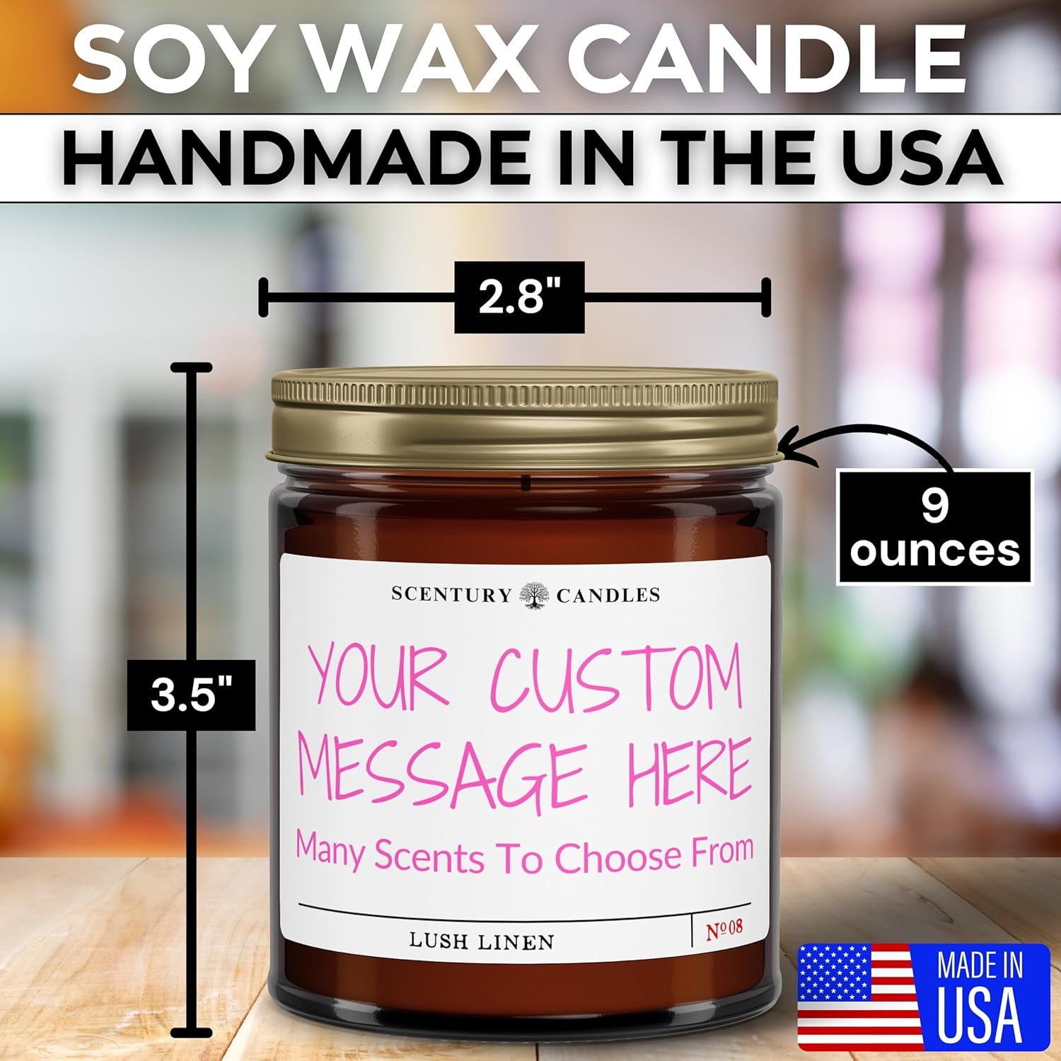Custom Candle with Personalized Message Funny Unique Gifts for Women Men