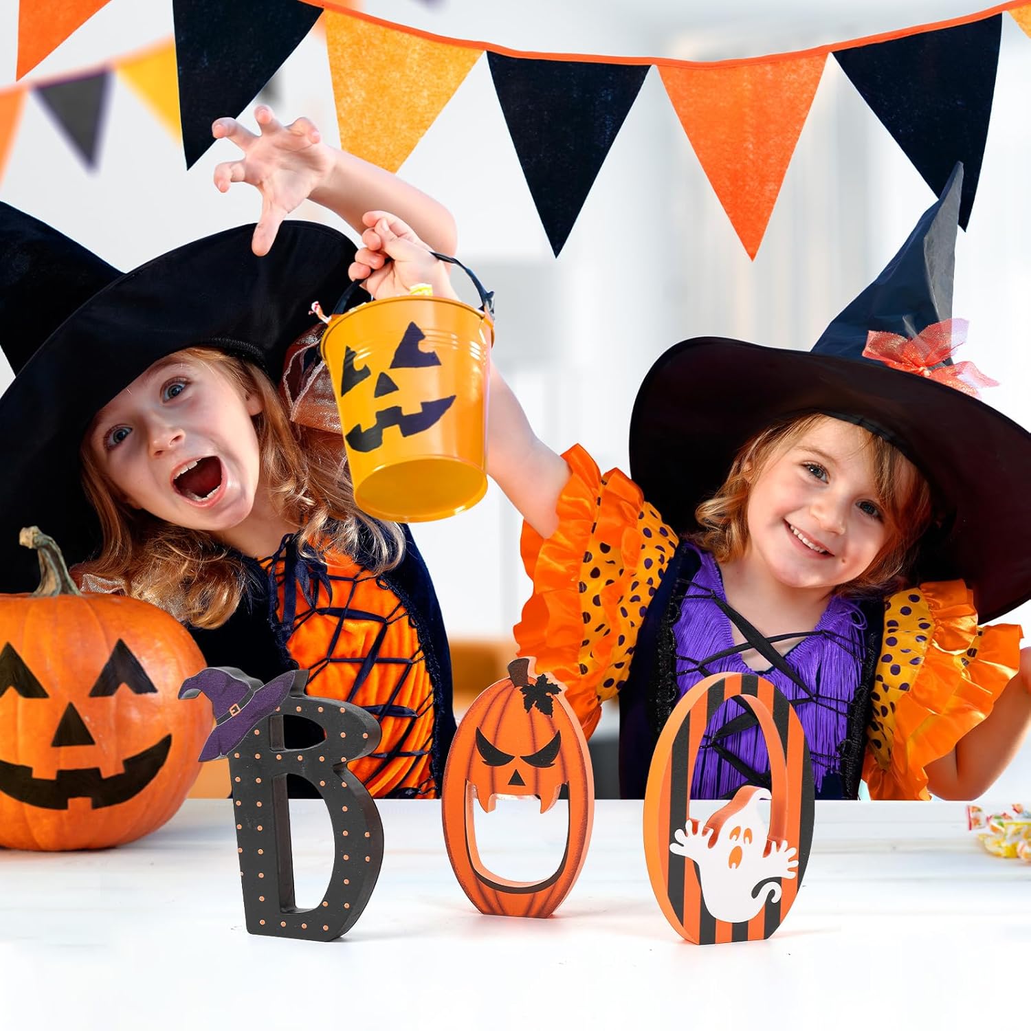 COCHIE BOO Halloween Signs Set of 3 Retro Decor