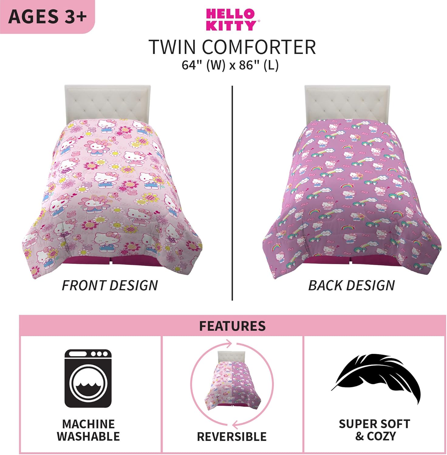 Franco Kids Bedding Hello Kitty Comforter Twin