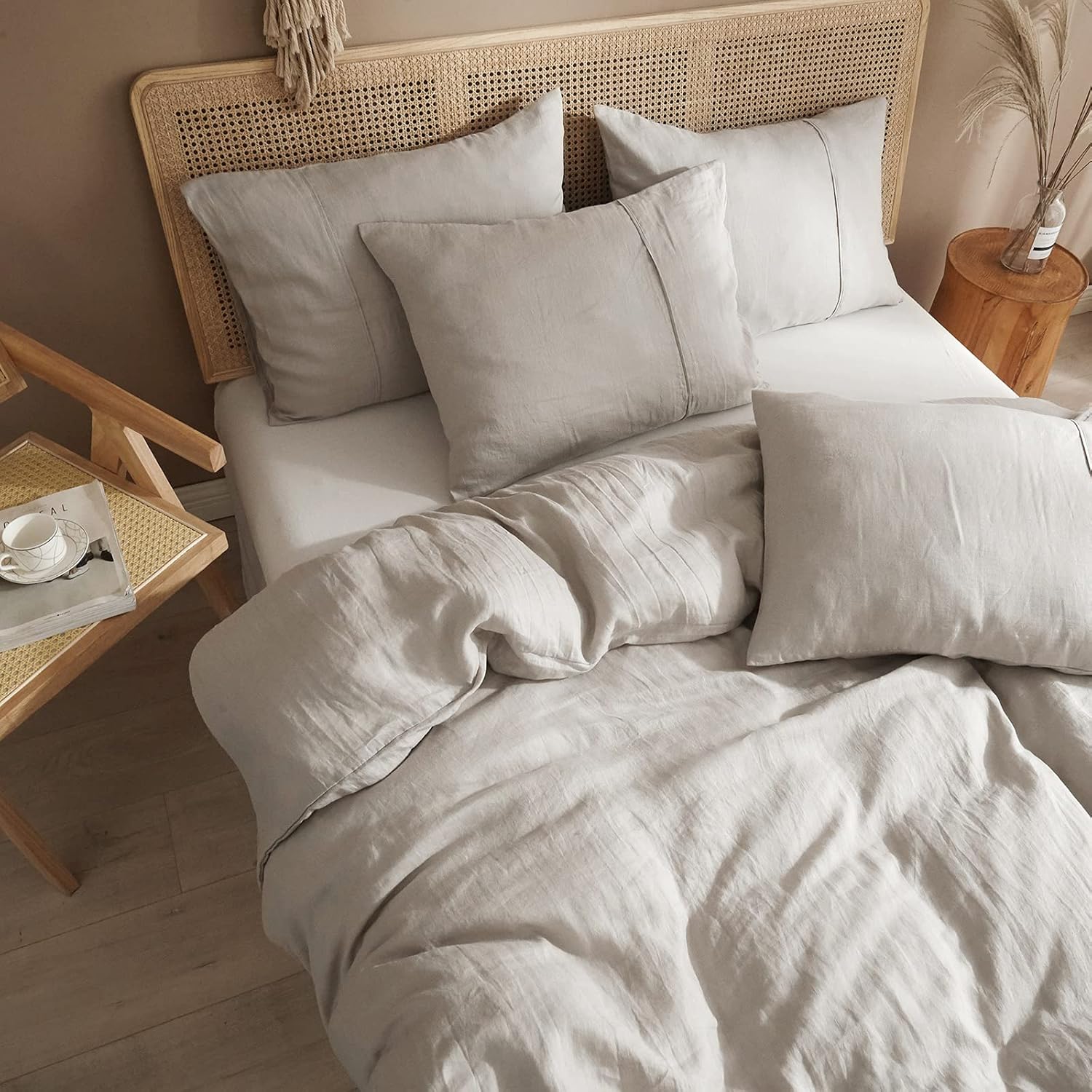 HYPREST French Linen Body Pillow Cover 20x54 Cooling Pillowcase