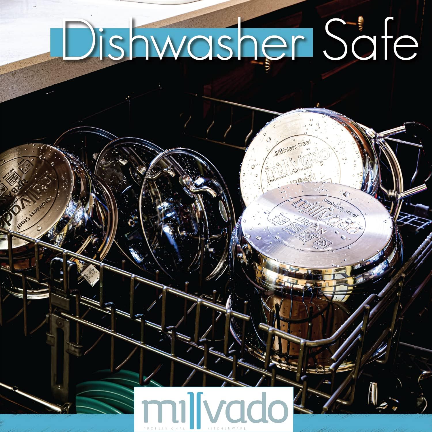 Millvado 20 Quart Stainless Steel Stock Pot with Clear Lid and Steam Hole