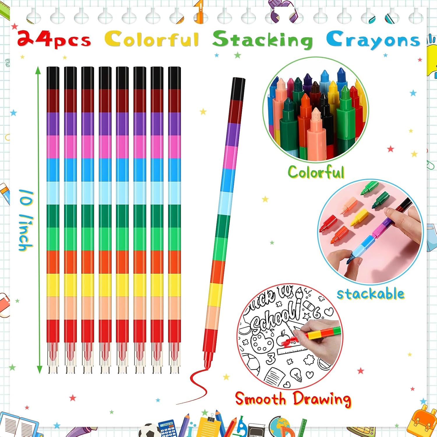 24Pcs Back to School Coloring Books with Pens