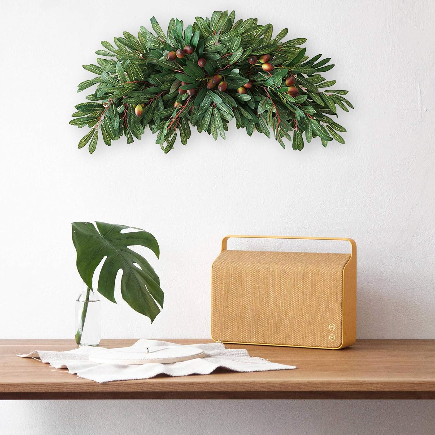 Belupai 30in Artificial Olive Leaves Swag