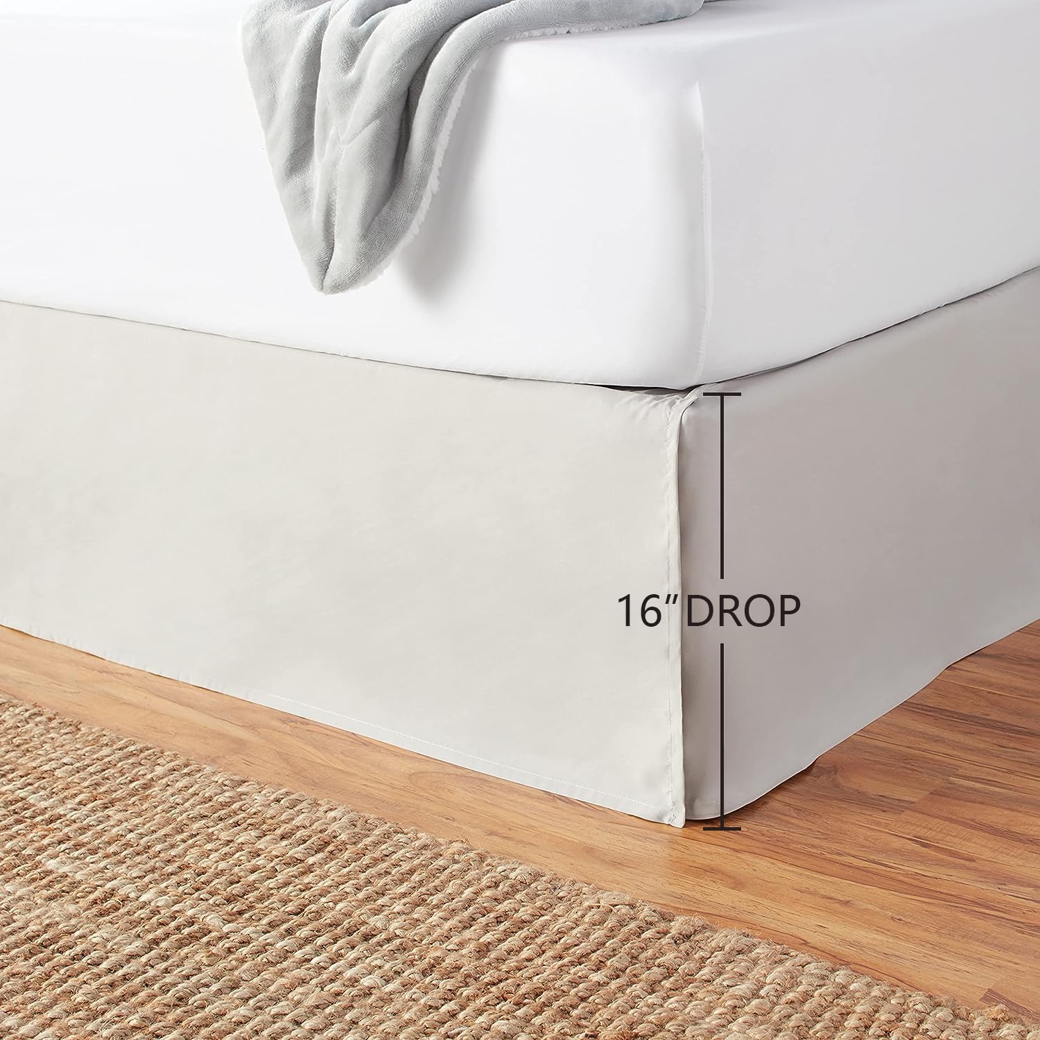 Amazon Basics Light Grey Full Bed Skirt