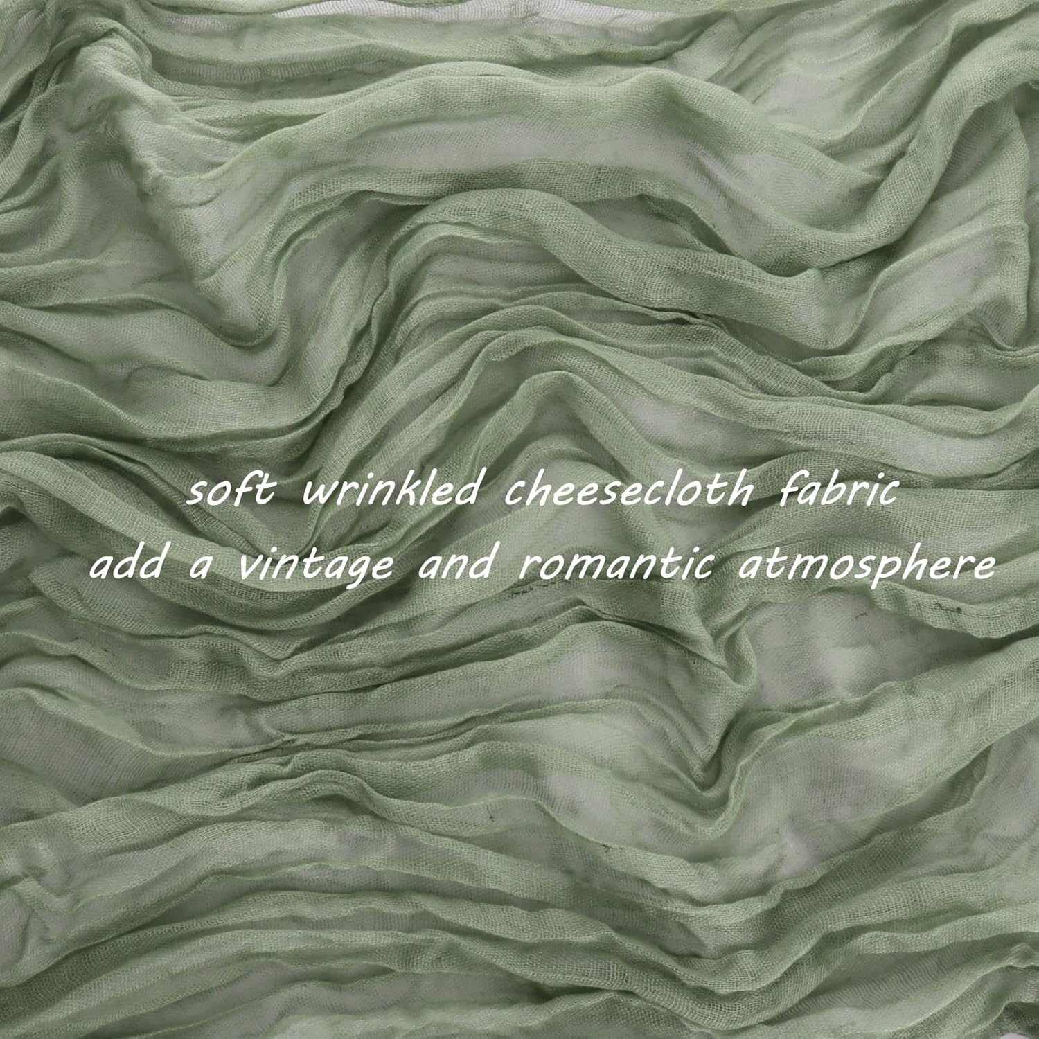 12 Pack 10ft Dusty Sage Green Cheesecloth Table Runner