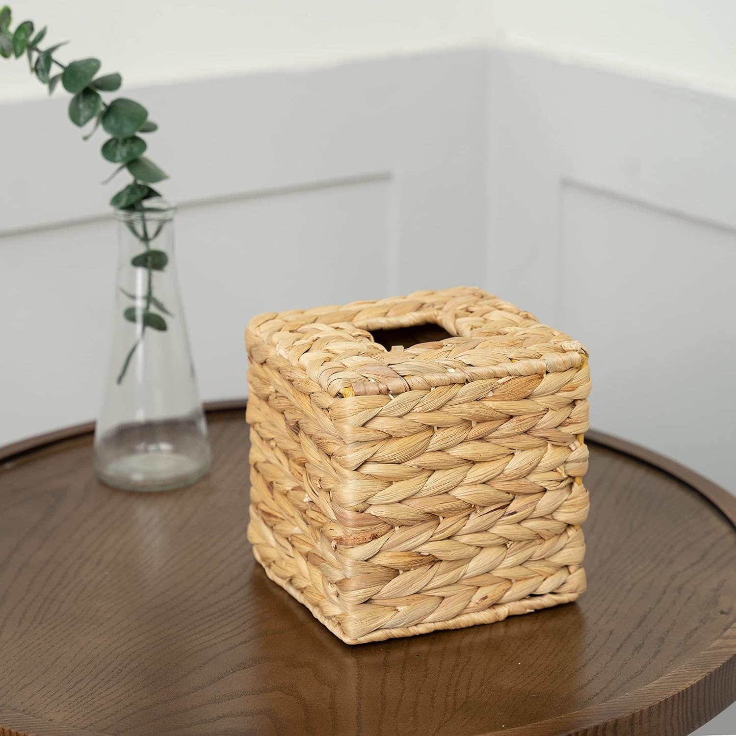 KOLWOVEN Tissue Box Holder Square Wicker