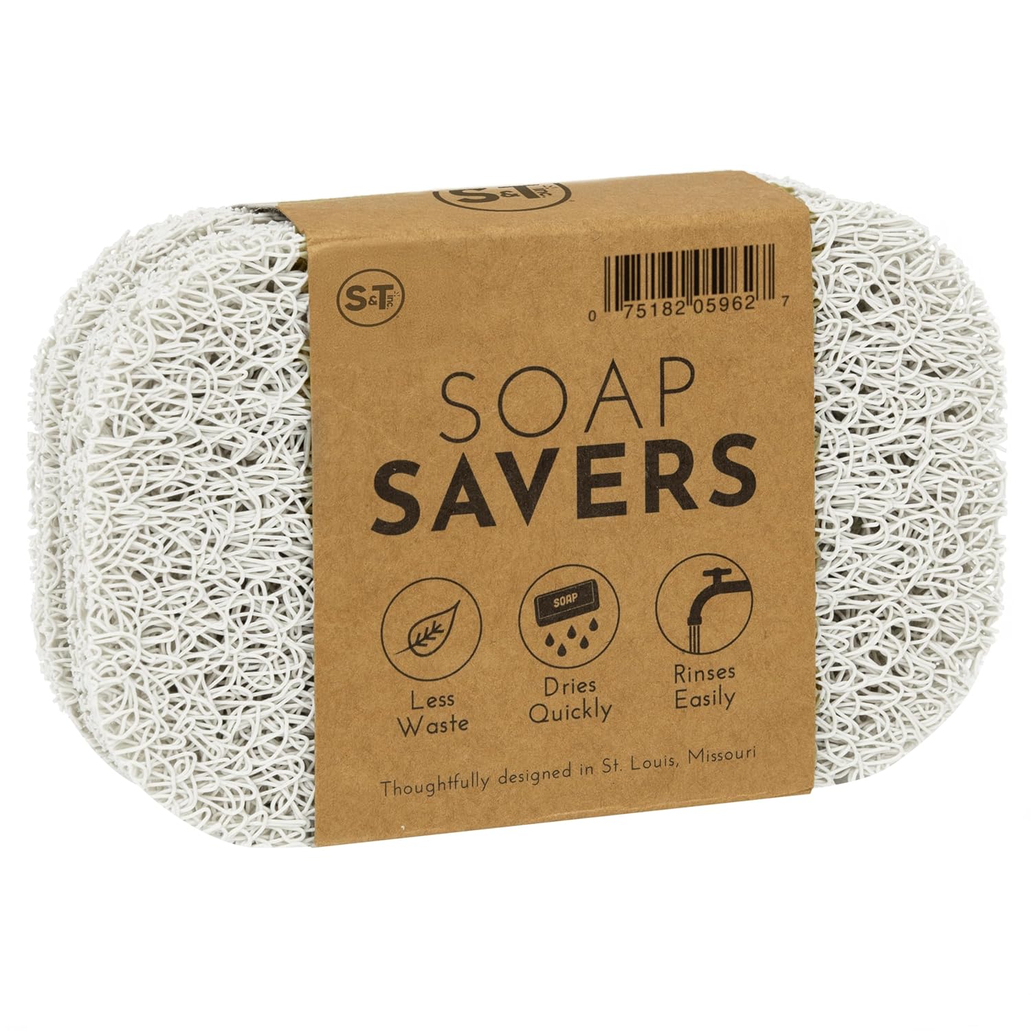 ST Inc Bar Soap Holder 4 Pack White 29x44 Inches