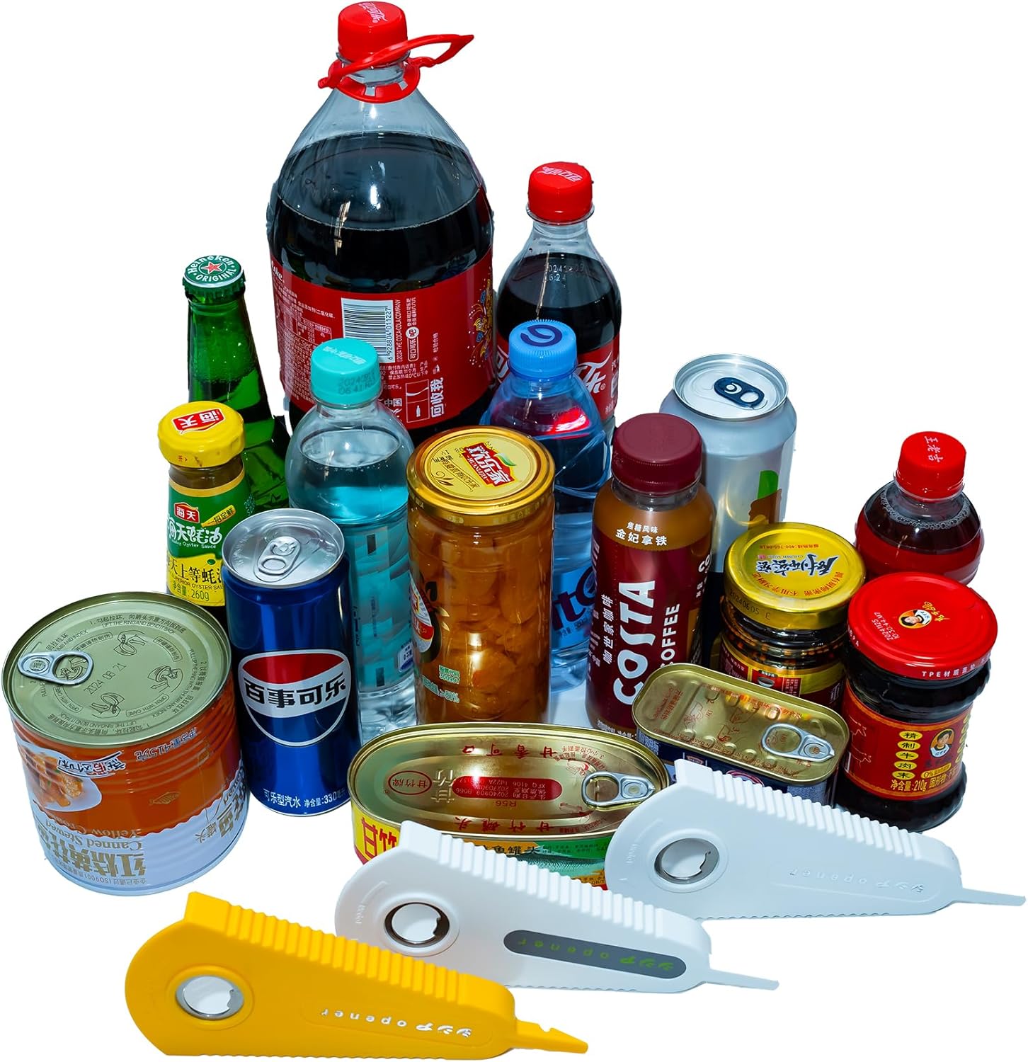 Multifunctional Can Opener with Magnet for Jar and Bottle