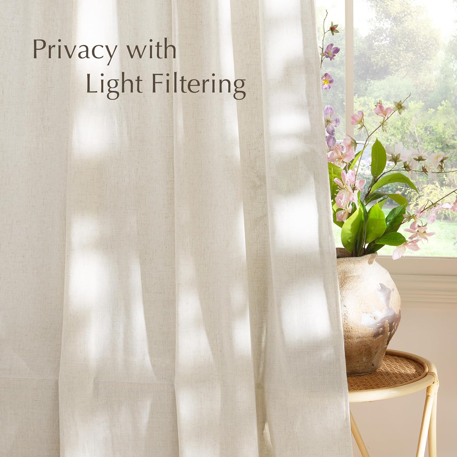 NICETOWN Linen Doorway Curtains 78 Inches Long 2 Panels