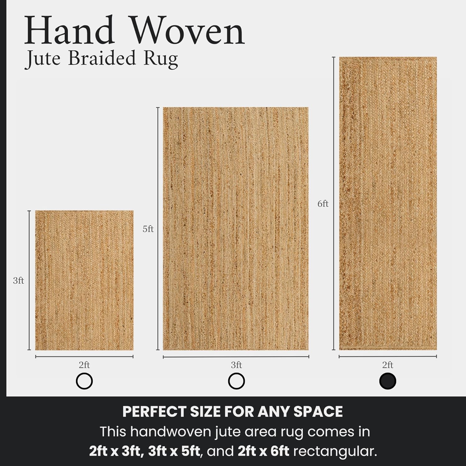 Spoiledhome Jute Rug 2x6 Natural Runner