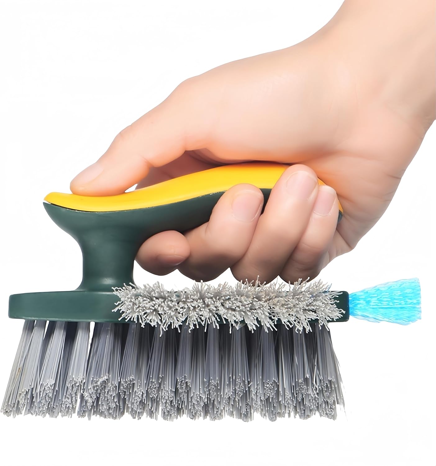 Multi Functional Gap Cleaning Brush with V-Shaped Head and Silicone Scraper