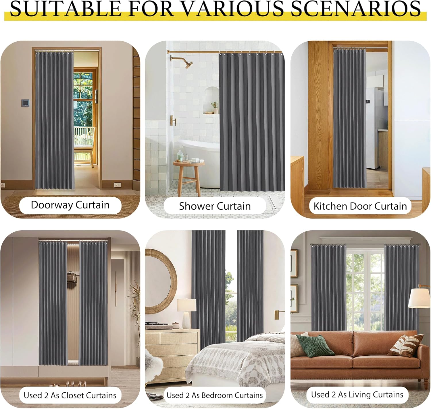 NICETOWN Blackout Door Curtain Panel with Hooks