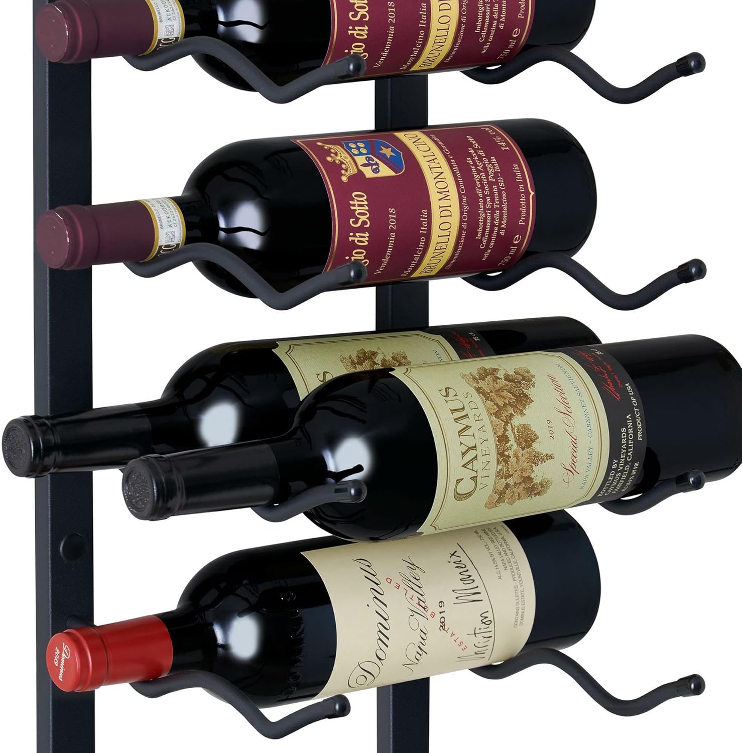 Wine Enthusiast NFINITY 18 Bottle Wall Mounted Wine Rack - Black