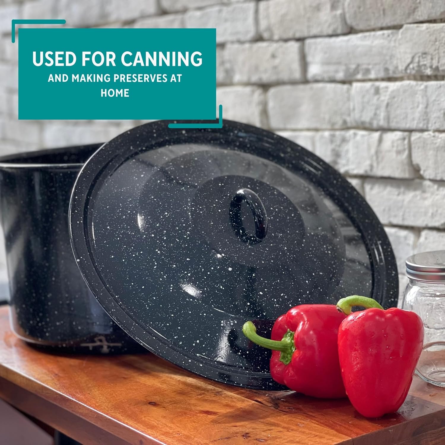 MIRRO 210 Qt Enamel Stock Pot with Rack