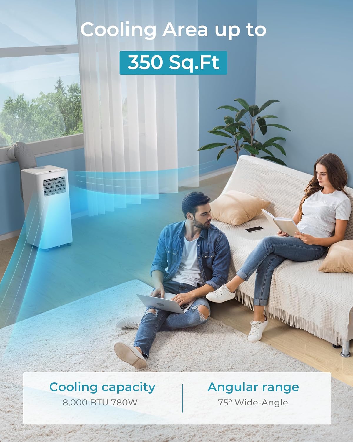 EUHOMY 8000 BTU Portable AC Unit 3 in 1
