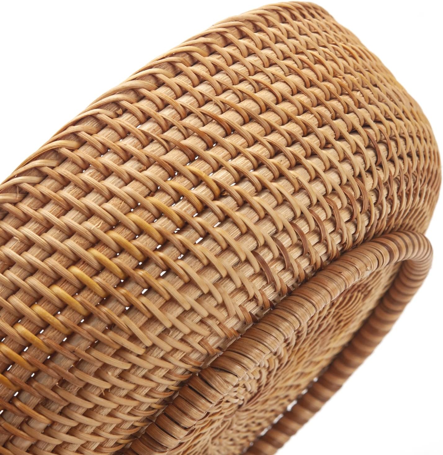 DECRAFTS Round Rattan Fruit Baskets Stackable Set of 3