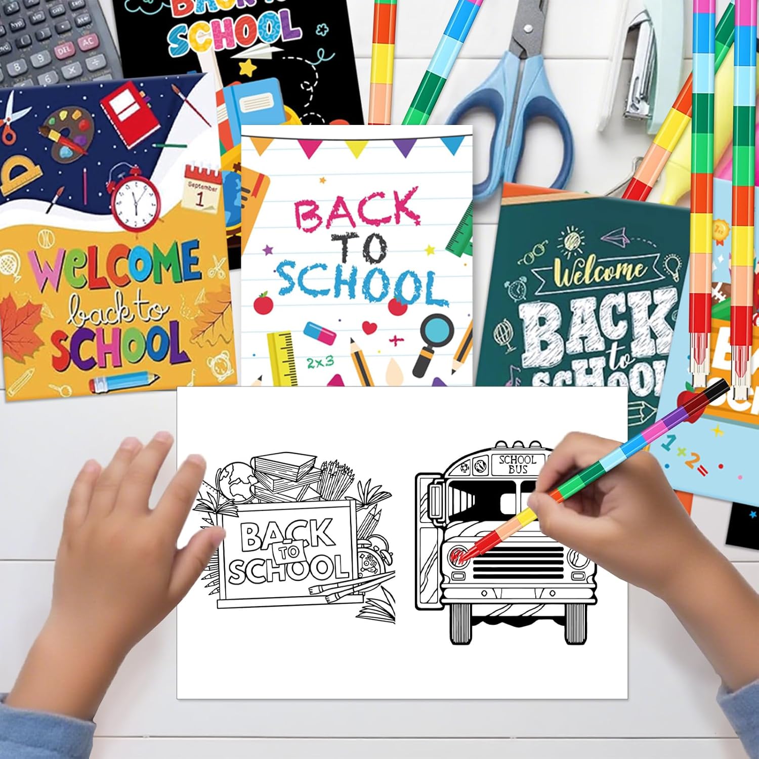 24Pcs Back to School Coloring Books with Pens
