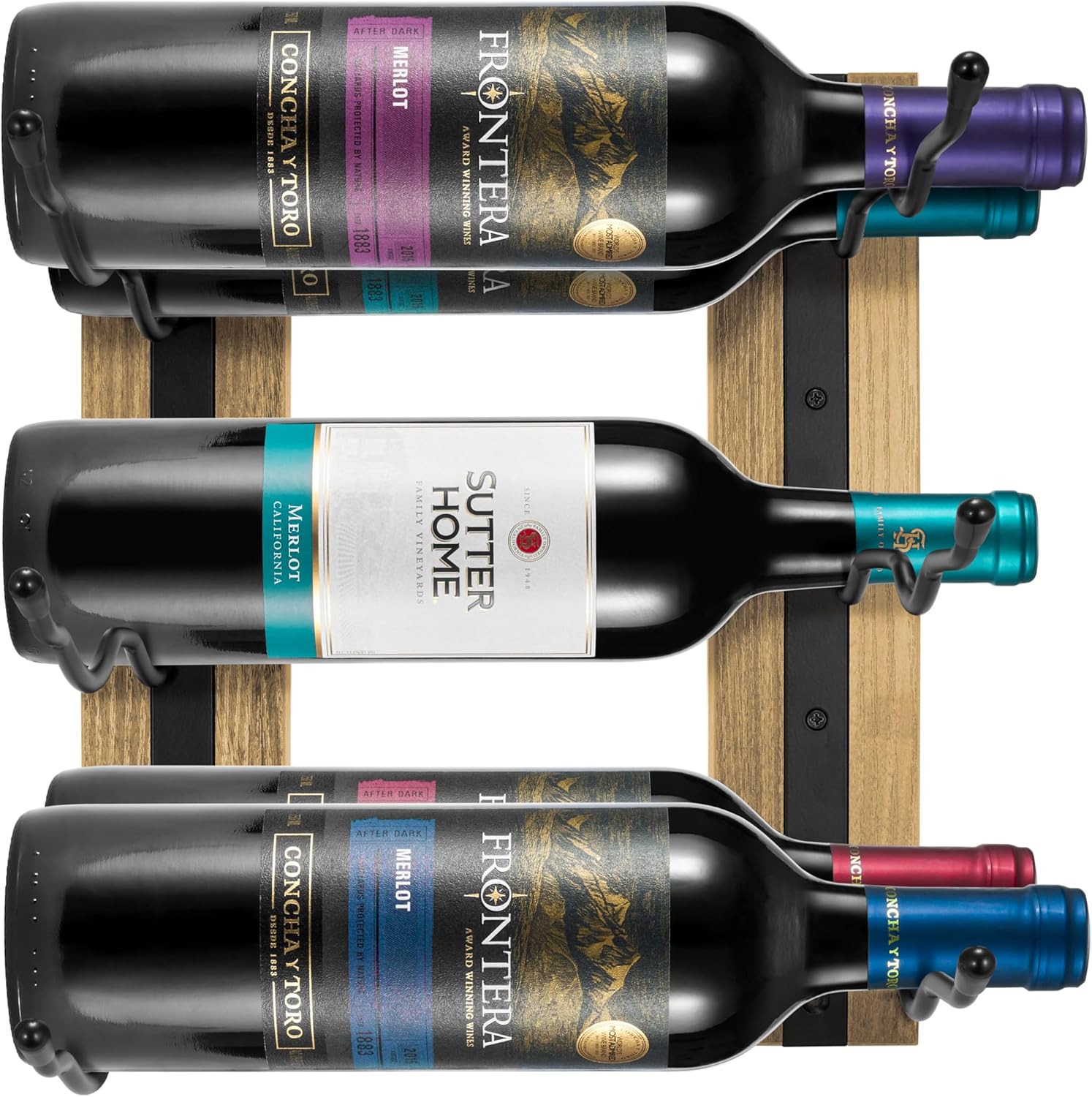 Sorbus Wall Mounted Wine Rack Stemware Set