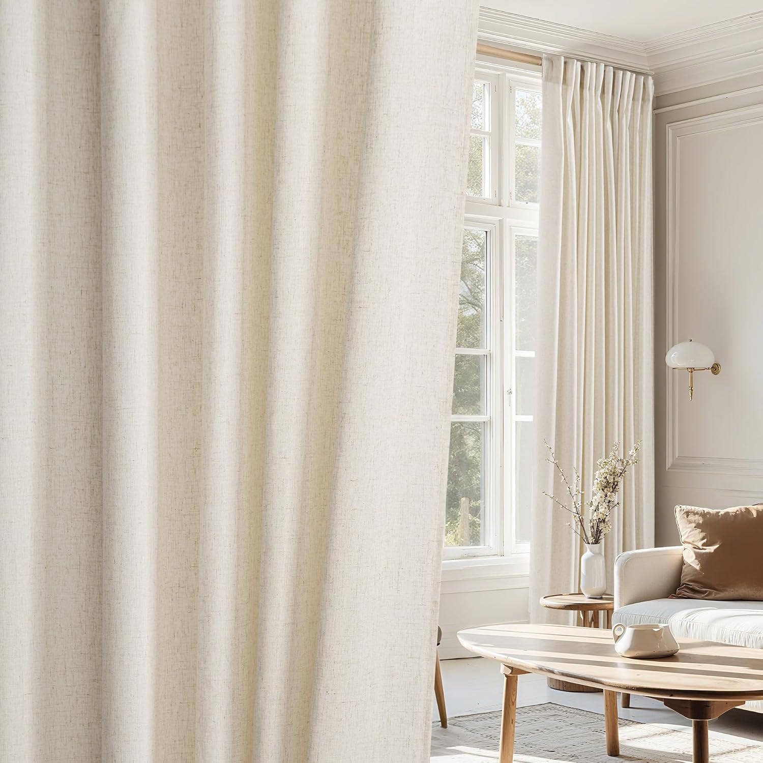 NICETOWN Linen Doorway Curtains 78 Inches Long 2 Panels