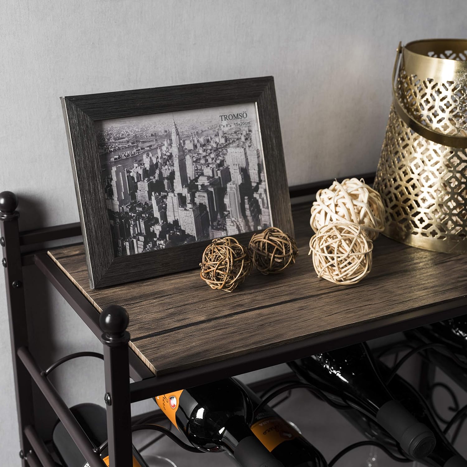 Home Zone Living Wine Rack - Freestanding Countertop Storage for 6 Bottles