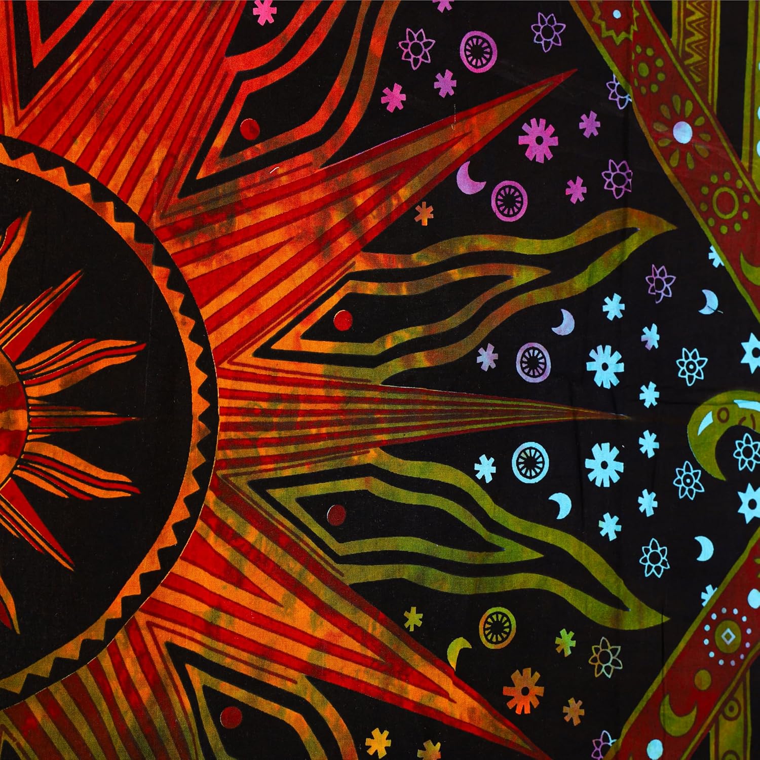 Bless International Golden Tie Dye Window Curtain Panels for Bedroom