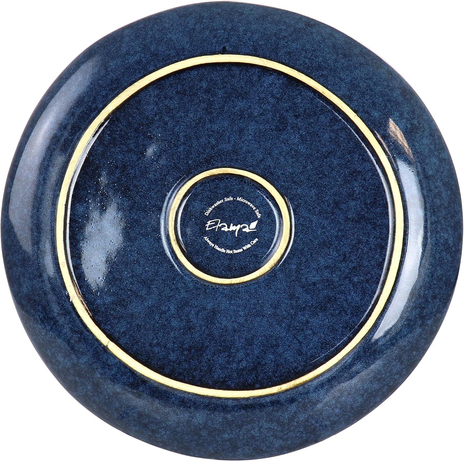 Elama Samara 12 Piece Stoneware Dinnerware Set Blue