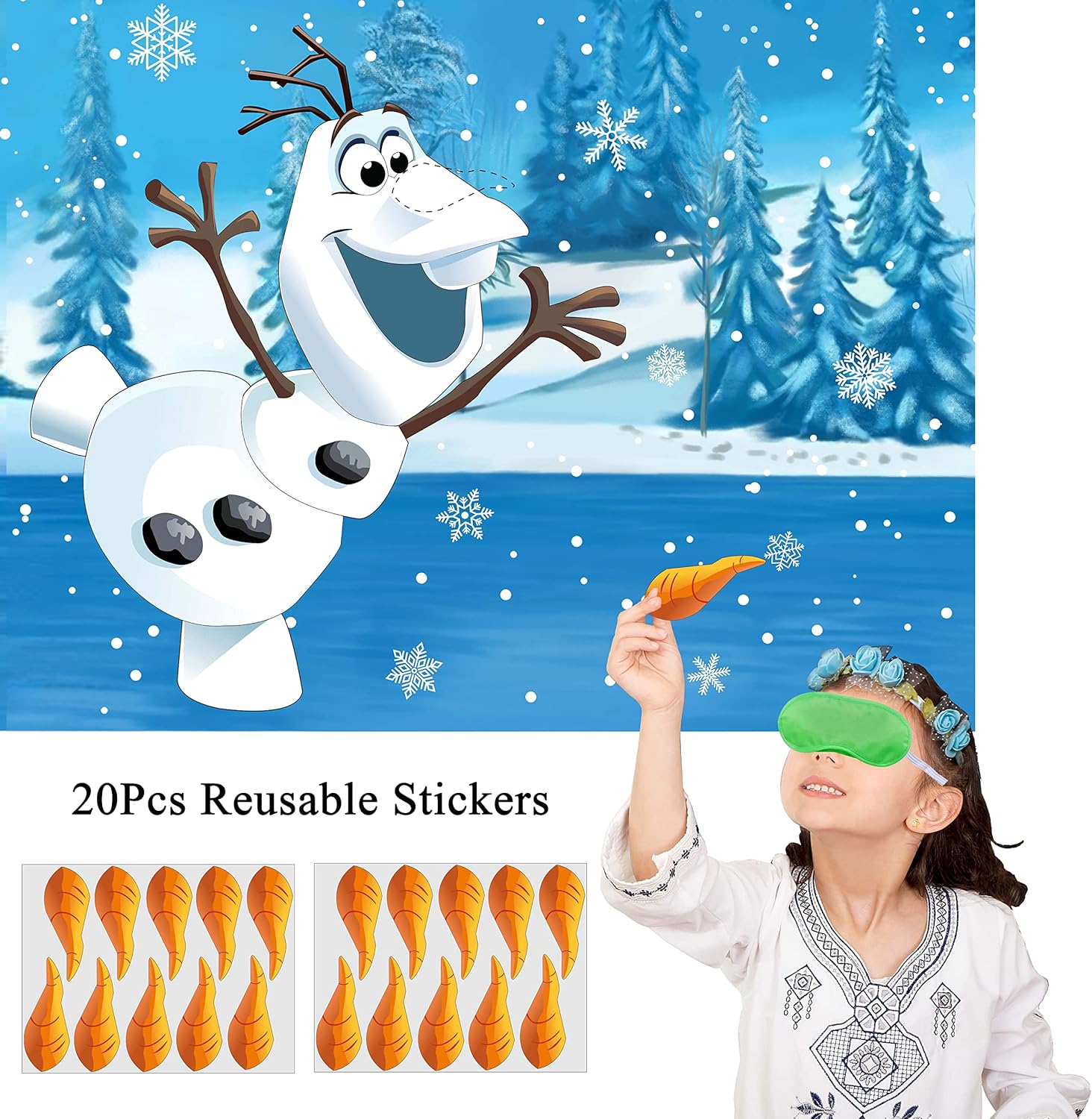 Pin The Nose Snowman Game for Kids