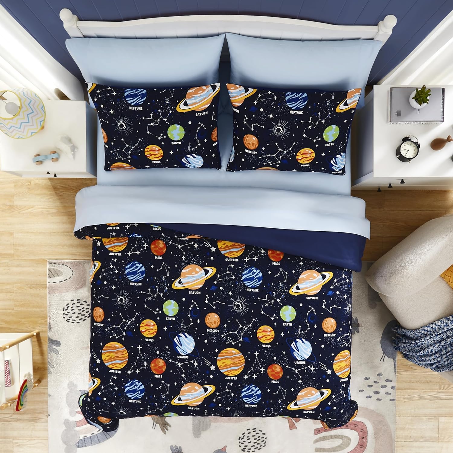 Glow In The Dark Space Comforter Set For Kids