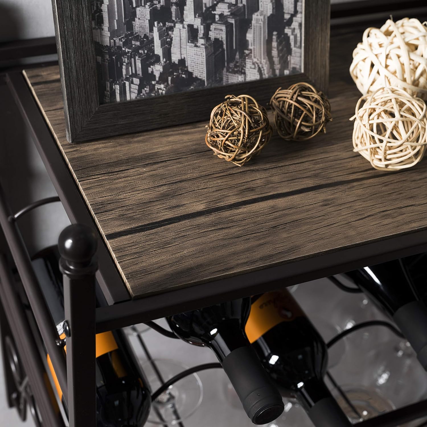 Home Zone Living Wine Rack - Freestanding Countertop Storage for 6 Bottles