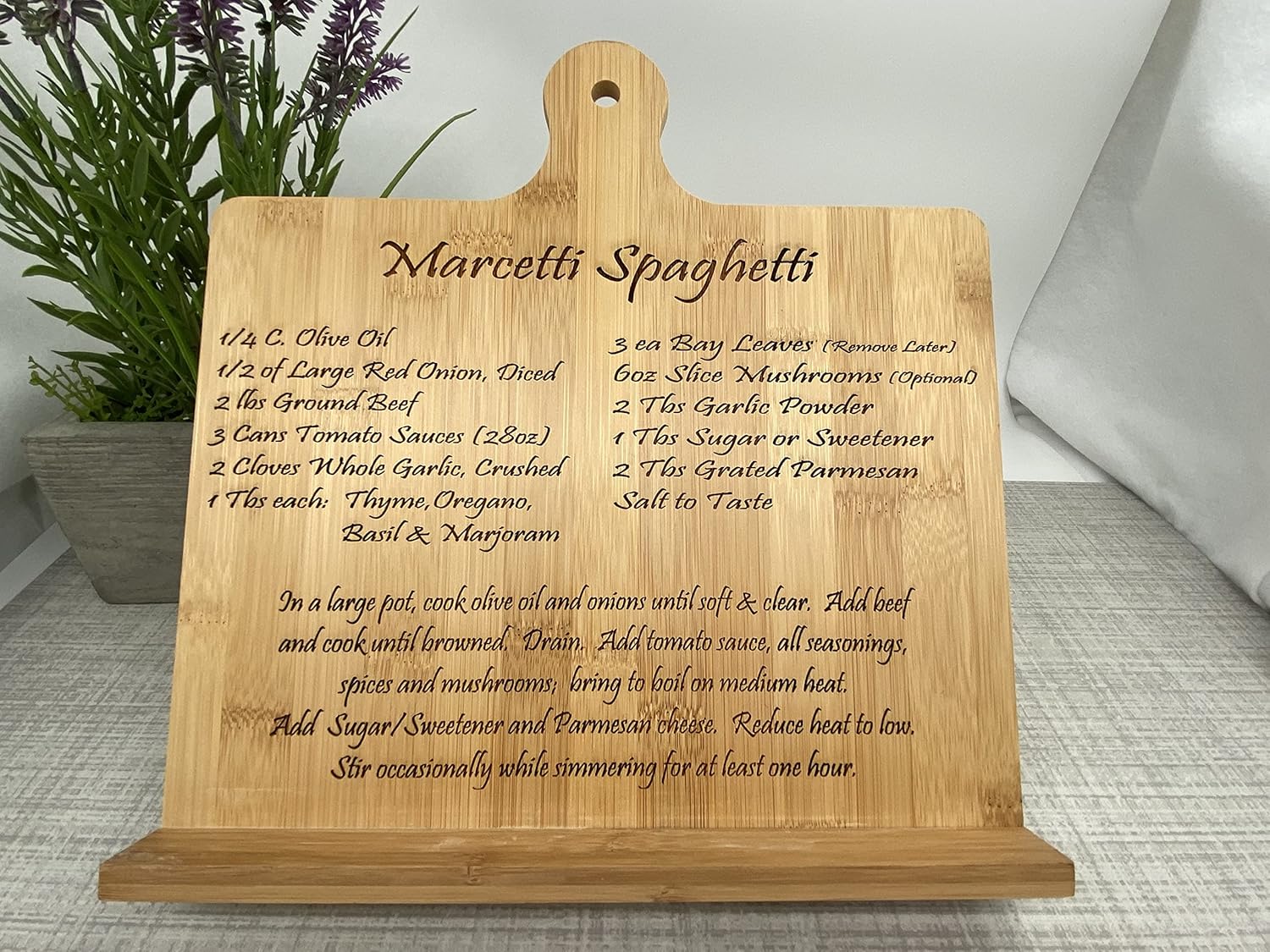 Personalized Bamboo Book Stand with Metal Clips