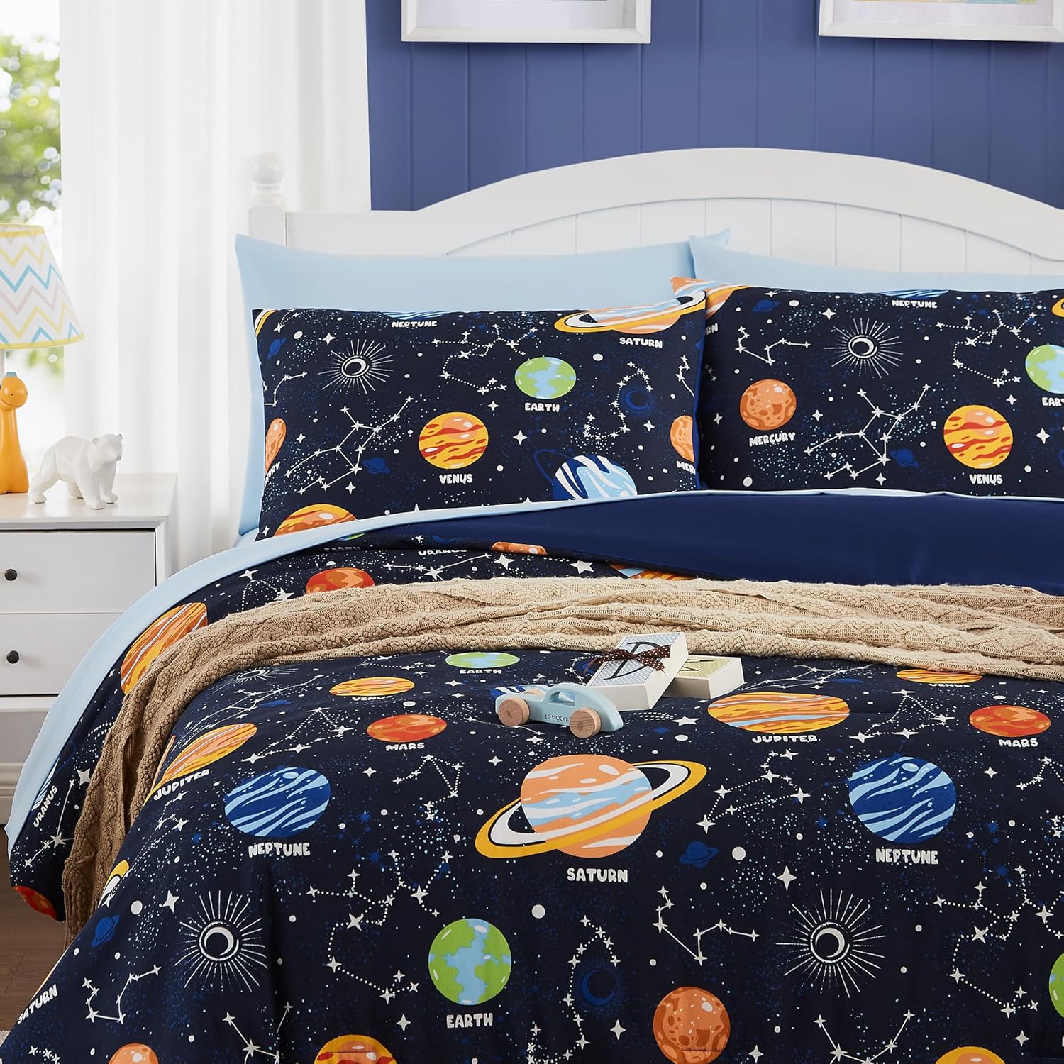 Glow In The Dark Space Comforter Set For Kids