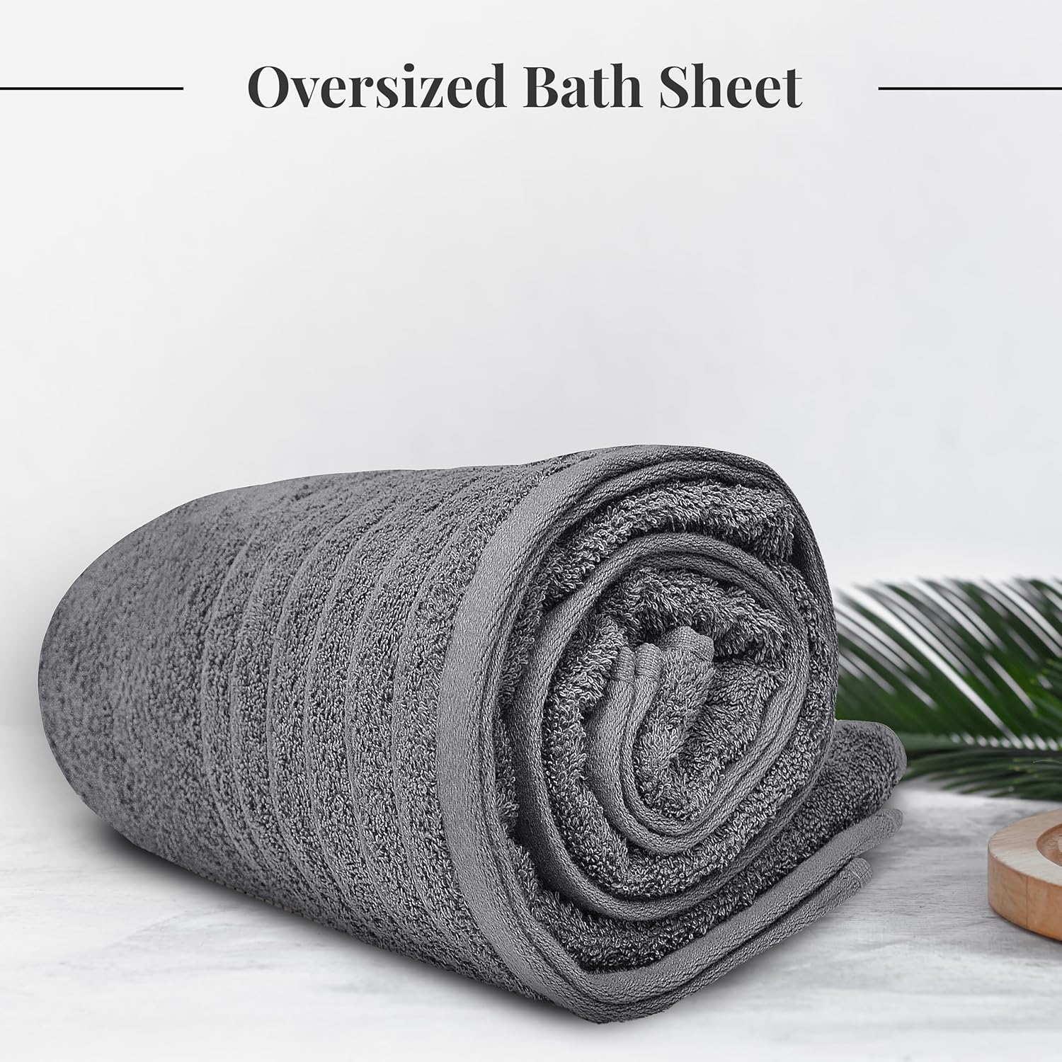 Tens Towels Jumbo Bath Sheet 40 x 80 Inches Dark Grey