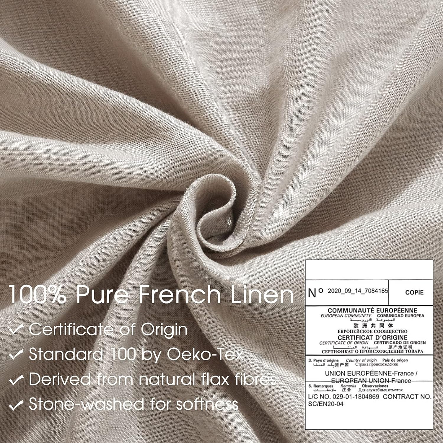 HYPREST French Linen Body Pillow Cover 20x54 Cooling Pillowcase