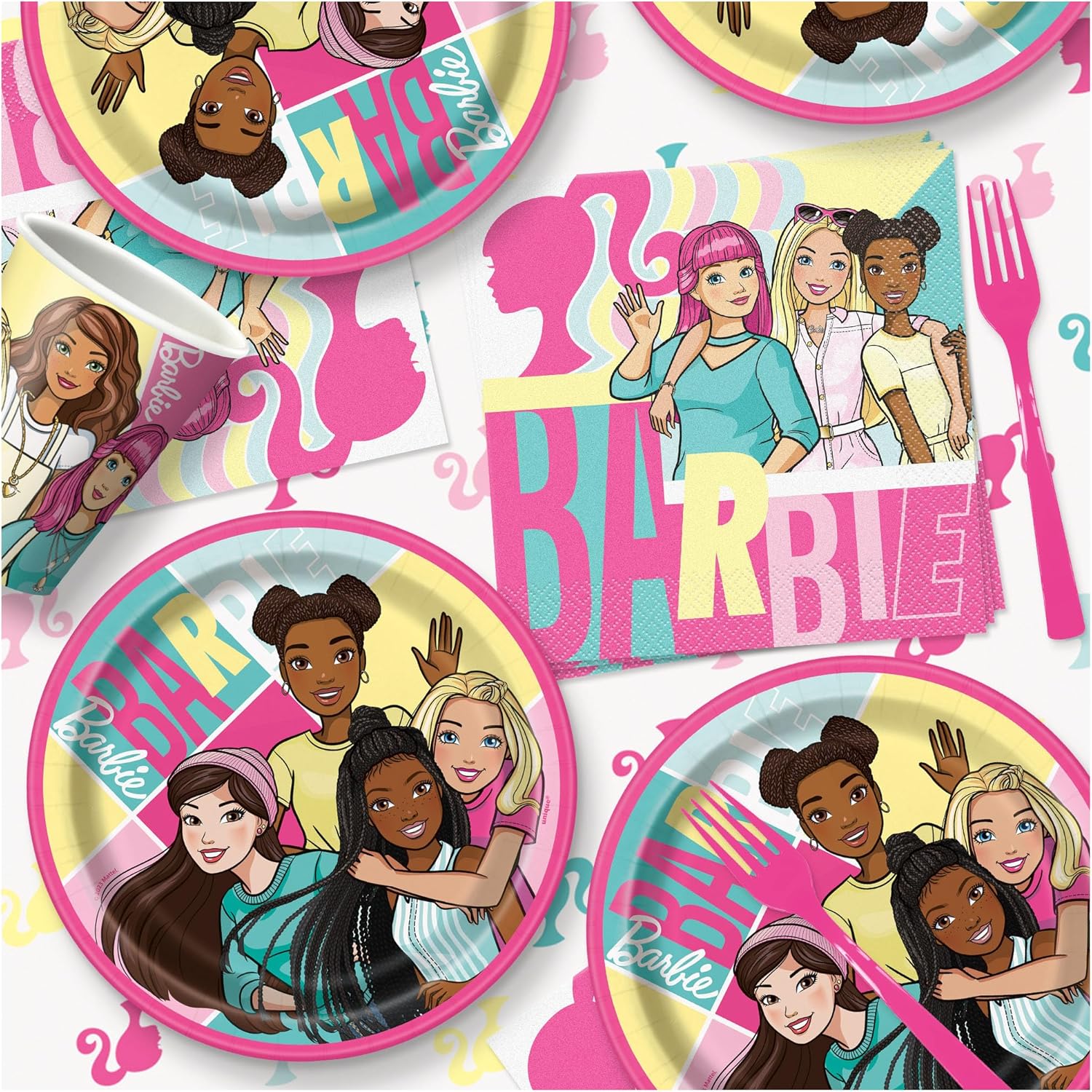 Barbie and Friends Birthday Party Pack 16 Plates Napkins Cups