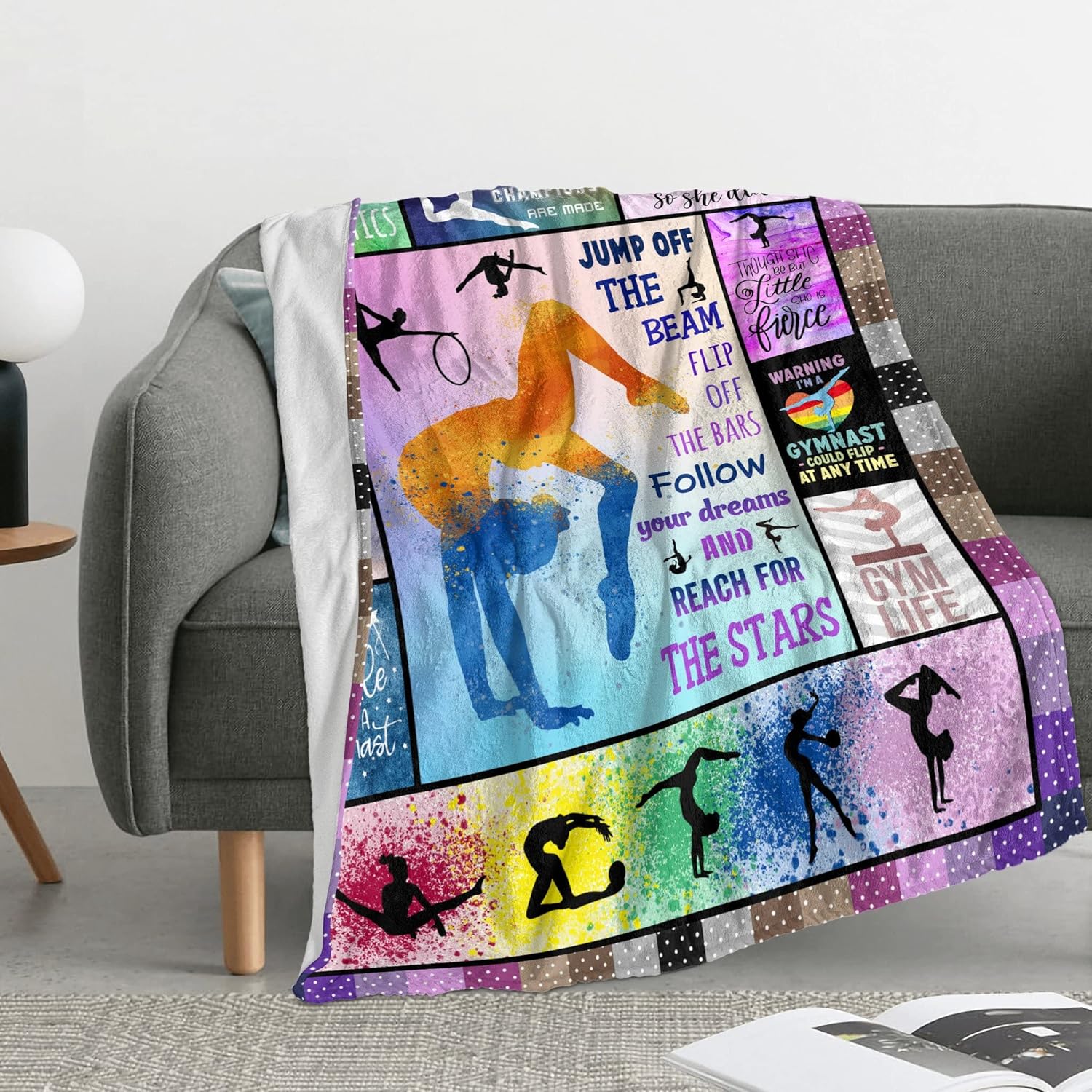 Gymnastics Themed Blanket 50x40 - Perfect Gift for Girls
