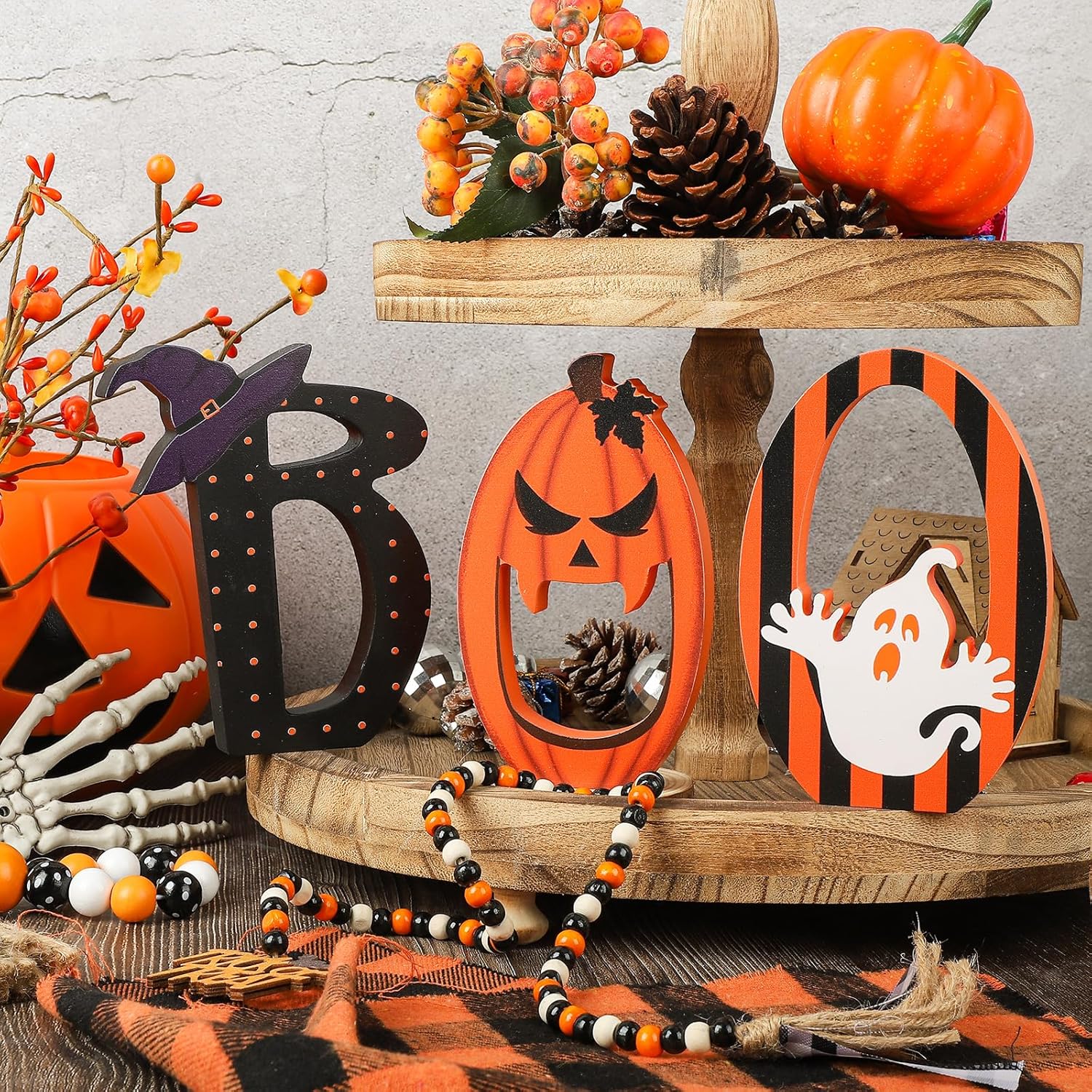COCHIE BOO Halloween Signs Set of 3 Retro Decor