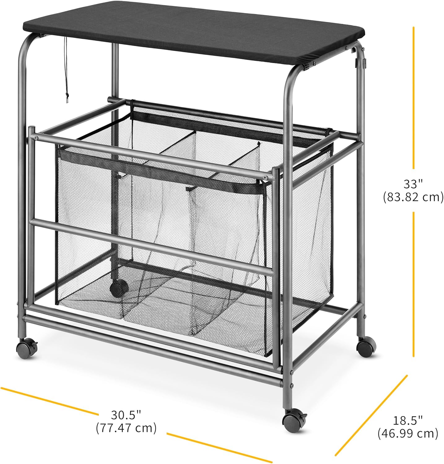 Whitmor Triple Laundry Sorter with Ironing Table