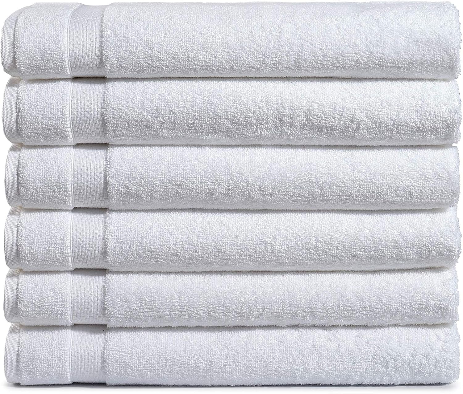 Amazon Basics 6 Pack Bath Towel Set White 54 x 27 inches